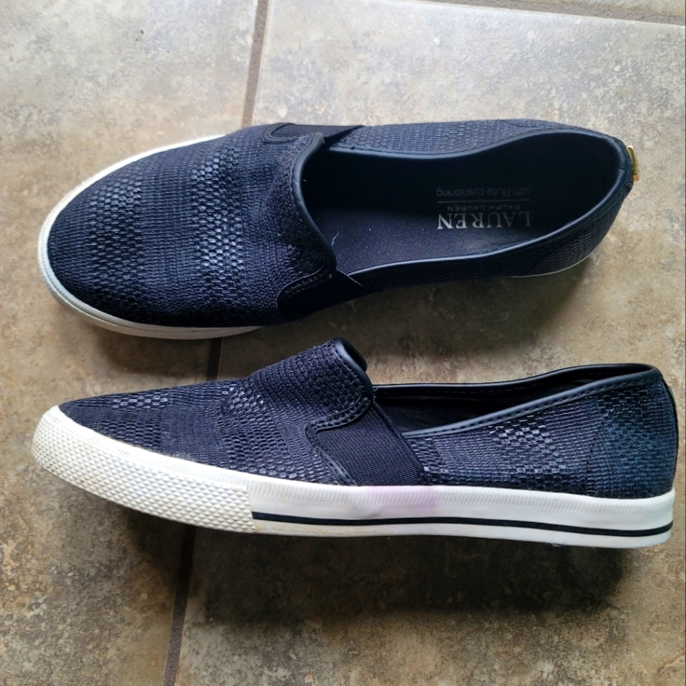 Ralph Lauren Navy Blue Slip-On Sneakers